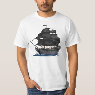 BLACK PIRATE SHIP T-SHIRT