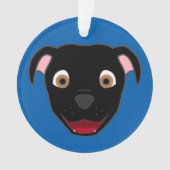 Black Pitbull Face Ornament (voorkant)
