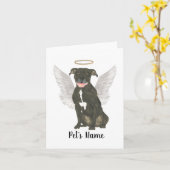Black Pitbull Staffy Sympathie Memorial Kaart (Gele Bloem)