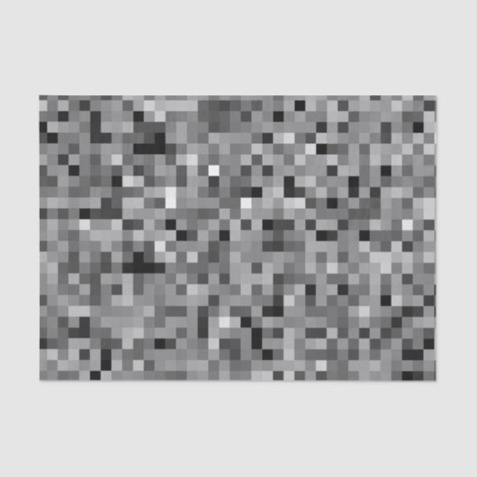 Black Pixel Mosaic Tissuepapier (Voorkant)