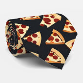 Black Pizza Slices Stropdas (Opgerold)