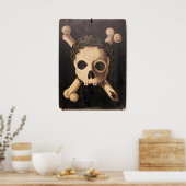 Black Plague Art - Skull and Crossbones Poster (Keuken)