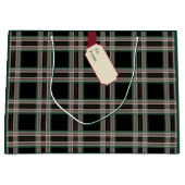 Black Plaid Name Tag Christmas Cadeau Sac (Devant)