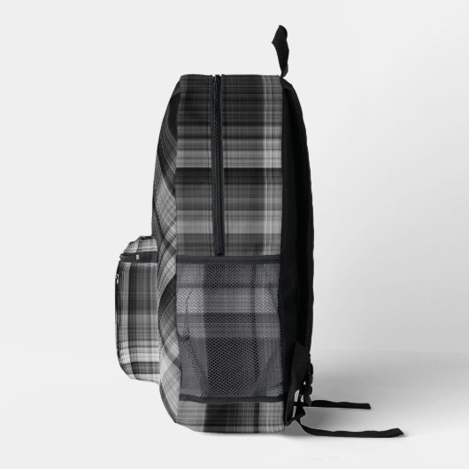 Black Plaid Pine Forest Backpack Bedrukte Rugzak (Rechts)