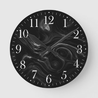 Black Plasma Energy Abstracte Art-wandklok Ronde Klok