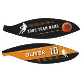 Black Player Team Naam Nummer Silhouette Stripe Basketbal (Panelen)