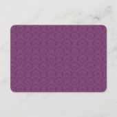 Black Plum Monogram Damask Gift Registry Bruiloft Informatiekaartje (Voorkant)