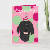 Black Pointer Puppy Birthday Bedankkaart (Voorkant)