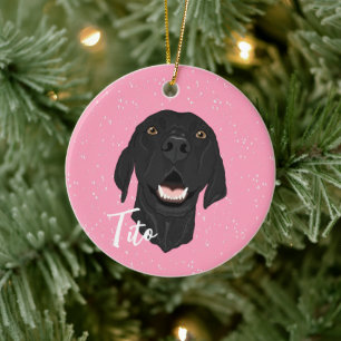 Black Pointer Puppy Keramisch Ornament