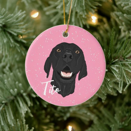 Black Pointer Puppy Keramisch Ornament (Boom)