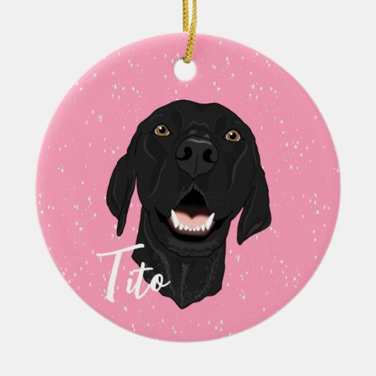 Black Pointer Puppy Keramisch Ornament (Voorkant)
