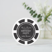 Black Poker Chip Anniversaire Fête Invitation (Debout devant)