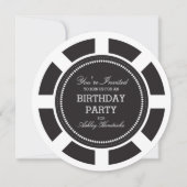 Black Poker Chip Anniversaire Fête Invitation (Devant)