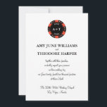 Black Poker Chip Monogramme Vegas Faire-part de ma<br><div class="desc">Quoi de mieux pour un mariage Vegas qu'un monogramme de jeton de poker et type classique? Tout ce qu'il vous faut,  c'est l'amour et un témoin ou deux !</div>