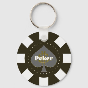 Black Poker Chip Sleutelhanger