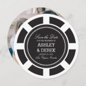 Black Poker Chip Wedding Save the Date (Voorkant / Achterkant)