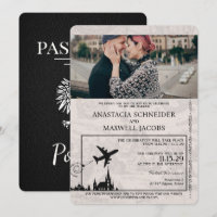 Black Poland Passport Uitnodiging voor het Huwelij
