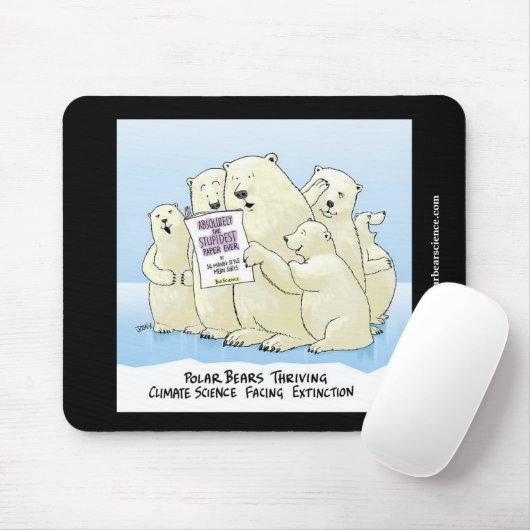 Black Polar Beer Climate Science cartoon muispad Muismat (Met muis)