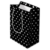 Black Polka Dot Medium Cadeauzakje (Achterkant Gekanteld)