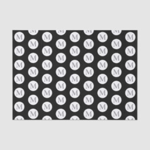 Black Polka Dot Monogram Tissuepapier