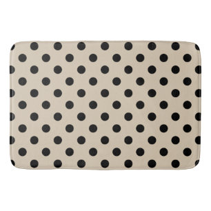 Black Polka Dot Pattern - Tan Badmat