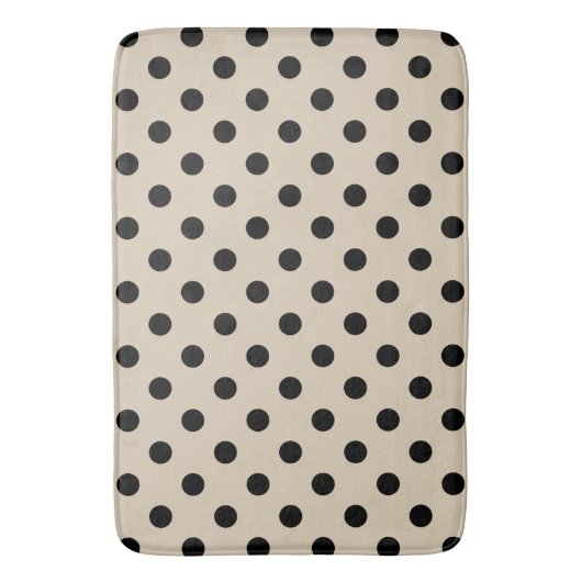 Black Polka Dot Pattern - Tan Badmat (Voorkant Verticaal)