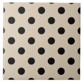 Black Polka Dot Pattern - Tan Tegeltje (Voorkant)