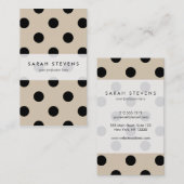 Black Polka Dot Pattern - Tan Visitekaartje (Voorkant / Achterkant)