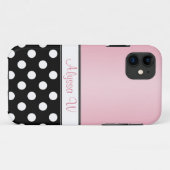 Black Polka Dot Pink iPhone 5 Hoesje (Achterkant (horizontaal))