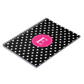 Black Polka Dot Pink Monogram Notitieboek (Linkerzijde)