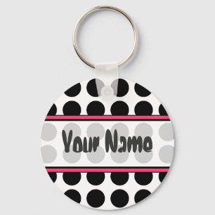 Black Polka Dot Sleutelhanger