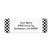 Black Polka Dots Custom Return Label (Voorkant)