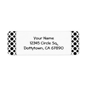 Black Polka Dots Custom Return Label