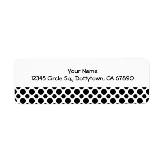 Black Polka Dots Custom Return Label (Voorkant)