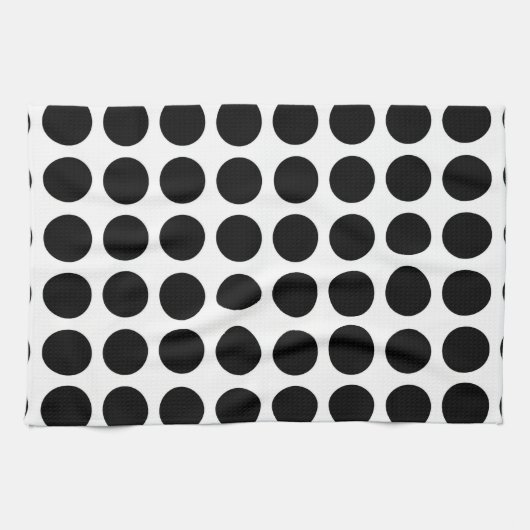 Black Polka Dots Kitchen Towel Theedoek (Horizontaal)