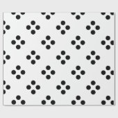 Black Polka Dots Large Geometric Pattern White Wra Cadeaupapier (Vlak)