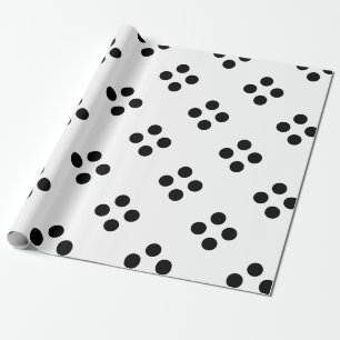 Black Polka Dots Large Geometric Pattern White Wra Cadeaupapier
