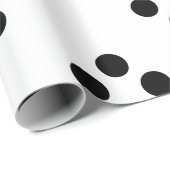 Black Polka Dots Large Geometric Pattern White Wra Cadeaupapier (Rol Hoek)
