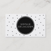 Black Polka Dots | Modern Visitekaartje (Voorkant)