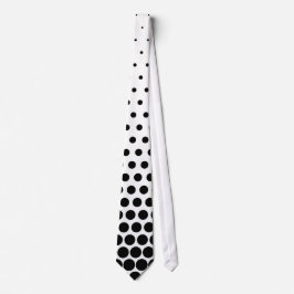 Black Polka Dots Modern White Stropdas