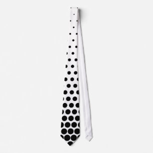 Black Polka Dots Modern White Stropdas
