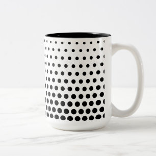 Black Polka Dots Modern White Tweekleurige Koffiemok