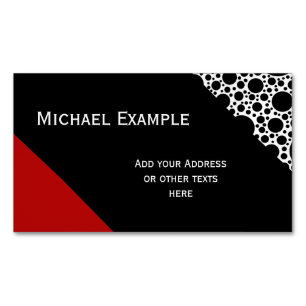 Black Polka Dots Pattern + uw rug & ideeën Magnetisch Visitekaartje