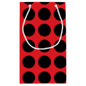 Black Polka Dots Red Klein Cadeauzakje (Achterkant)