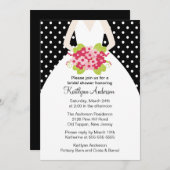 Black Polka Dotted Bride Bridal Shower Kaart (Voorkant / Achterkant)