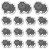 Black Pomeranian Cute Cartoon Dogs Sticker (Voorkant)