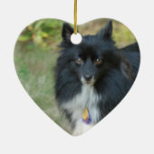 Black Pomeranian Dog Ornament (Achterkant)