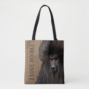 Black Poodle Art Bag Draagtas