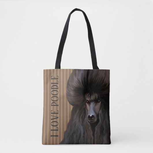 Black Poodle Art Bag Draagtas (Voorkant)