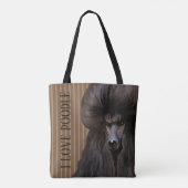 Black Poodle Art Bag Draagtas (Achterkant)